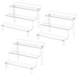 Grarry Acrylic Risers Display Shelves for Pop Figure, 3 Tier Cupcake Stand, Dessert Display Stand, Perfume Organize, Spice Rack, Collectibles Display Shelf for Cabinet or Desktop (9x6inch 3Pack)