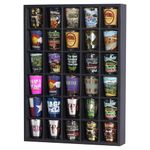 Shot Glass Display case Minifigures Thimble Cabinet Display Stand Wall Shelf - Black 16.75" H X 15.75" W