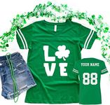 Personalized Women Jersey St Patrick's Day T Shirts - Saint Pattys Tee & Irish Outfits