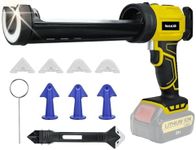 Cordless Caulking Gun for DeWALT 20V Battery, Electric Caulk Adhesive Gun with 450lm LED Light, 4 Adjustable Speeds, Drip-free Caulk Gun, 10oz/300ml Caulking Tool for Filling, Sealing(No Battery)