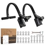 SMOQIO Ladder Stabilizer, 2 Pack Ladder Hook for Roof Secured by Bolts, Ladder Standoff Roof Fits Most Parallel Rails Ladder, No Wobble Roofing Ladder Heavy-Duty Construction (Upgrade Version)