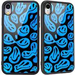 MAYCARI for iPhone 6 Plus/iPhone 6s Plus Case Blue Funny Face,Hard Back Case with Soft TPU Bumper for Girls Children Women Protective Phone Case for iPhone 6 Plus/iPhone 6s Plus