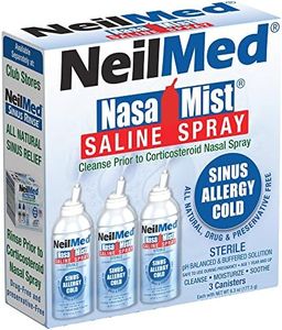 NeilMed NasaMist Isotonic Saline Spray. Soothe, Moisturize and Cleanse Using Specially Designed tip. 177mL. Contains 3 NasaMist canisters