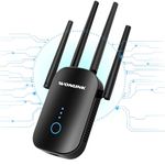 WONLINK WiFi Extender WiFi Booster WiFi Range Extender Signal Booster for Home Dual Band 2.4G 5G 1200Mbps Internet Extender Booster WiFi Repeater WiFi Extender Booster with Ethernet Port, WPS Setup