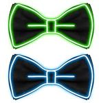 2 Pcs Light up Bow Tie for Men Neon