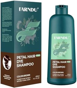 Farndu Hair Dye Shampoo for Women Men, Brown Hair Color Shampoo for Gray Hair Coverage 3 In 1 Champu Para Canas Mujer