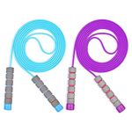 Flintronic Skipping Ropes for Children, 2 Pack Adjustable Jumping Rope for Kids, 2.6m Skipping Rope Kids with Skin-Friendly Foam Handles, Soft Jump Rope for Girls Boys Exercise Workout Outdoor