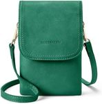 BOSTANTEN Vegan Leather Small Crossbody Bags for Women Designer Cell Phone Bag Wallet Purses Adjustable Strap, Light Green