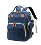 RIANZ 22 Ltrs Caldor Baby Diaper Bag Large Backpack For Girls & Boys, Multi-Functional Waterproof, Diaper Pouch With Pacifier Case, Stroller Straps, Tissue Bag & Built-In Usb Charging Port, Blue