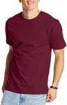 Hanes Men's T-Shirt, Beefy-T Heavyweight Cotton Crewneck Tee, 1 or 2 Pack, Available in Tall Sizes, Maroon - 1 Pack, X-Large