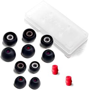 Final Audio Black+Black/Red Silicone Type E Eartips kit with Case and Nozzle Adaptor Compatible With 1More, AKG, Audio-Technica, Beats by Dre, Campfire Audio, Empire Ears, Shure, Sony, Westone (Multi)