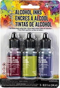 TAK-19763 Tim Holtz Alcohol Ink .5oz 3/Pkg-Farmers Market-Cranberry/Lettuce/Eggplnt