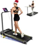 YPOO Foldable Treadmill with Incline, Walking Pad with Handle Bar 3 Level Incline, Portable Folding Treadmills for Home/Office 300 Lbs Capacity, Quiet Desk Treadmill with Remote Control & APP
