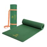 WiseLife Classic TPE 10 MM Yoga Mat with Yoga Strap for Men & Women | Extra Thick, Long & Wide Non-Slip, Anti-Tear Exercise Mat for Home, Gym, Workout, Fitness, Yoga & Pilates (Green)