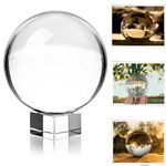 MerryNine Photograph Lens Ball with Stand and Pouch, 80mm K9 Photography Crystal Ball, Photo Sphere for Decorative and Photography Accessories, Fun Gifts for Photographers (80mm/3.14" with Stand)