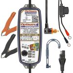 OptiMate 4 Quad Program Premium Lead Acid and Lithium Battery Charger - Includes lead for BMW accessory socket