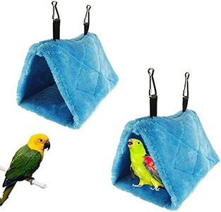 2Pcs Bird Tent Plush Hammock Warm Hut Hanging Nest for Cage 9.4''X5.9''X7.0'' Snuggle Sleeping Bed Parrot Hideaway Cave for Eclectus Parakeet Cockatiels Cockatoo Lovebird