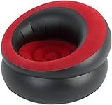 Unibos | Air Chair Inflatable sofa | Indoor & Outdoor Use | Blow up Seat Gaming Lounger | Inflatable Chair Camping | Inflatable Couch Sofa Armrests | Flocked Surface Ultra Soft | Single – Red/Black