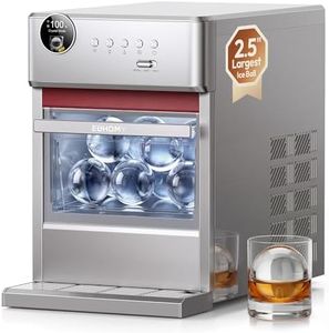 EUHOMY 2.5" Clear Ice Ball Maker Countertop with Remote App Control, Wi-Fi Ice Machine with 24H Timer, 3 pcs Sphere in 45 Mins, 96 pcs/Day, CrystalFlux Freezing Technology, Ideal for Whiskey Bourbon