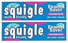 Squigle Enamel Saver Toothpaste, Canker Sore Treatment. Helps Prevent Cavities, Plaque, Tartar, Perioral Dermatitis, Chapped Lips, Bad Breath - (2 Pack)