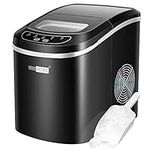 VIVOHOME Electric Portable Compact Countertop Automatic Ice Cube Maker Machine with Hand Scoop and Self Cleaning Function 26lbs/Day Black