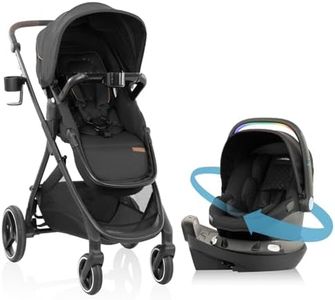 Evenflo Shyft Intuiti+ Travel System Featuring Revolve180 LiteMax NXT Preemie and Infant Car Seat with SensorySoothe and Green & Gentle (Jasper Black)