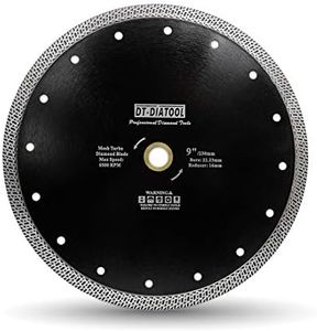 DT-DIATOOL Diamond Granite Blade 9 Inch for Marble Porcelain Tile Ceramic Diamond Cutting Disc with Mesh Turbo Diamond Segments