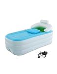 Inflatable Bathtub for Adults, Freestanding Inflatable Bath with Foldable Portable Function for Spa for Adults with Air Pump, Blue