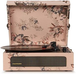 Crosley Voyager Portable Turntable - Bluetooth Record Player, 3-Speed Suitcase Vinyl Player, Home Turntables for Vinyl Records, Built in Stereo Speakers & Bluetooth Receiver, AUX Input, Floral
