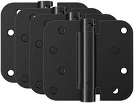 HOSOM Self Closing Door Hinge, Spring Hinge, 4 Inch, Adjustable Tension for Garage, Front Door, Back Door, UL Listed, for Left and Right Hand Door, 5/8'' Radius Corners, Matte Black, 4 Pack