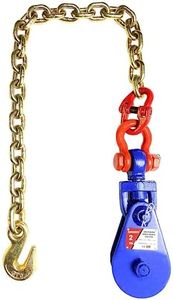 YATOINTO 2T Snatch Block with Chain, 3'' Single Sheave Snatch Block with Swivel Shackle, G80 Chain Snatch Pulley for Rollback Wrecker Car Hauler Winch (3’’ 2 Ton Sheave)