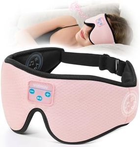 Voerou Schlafkopfhörer, 3D-Bluetooth-Augenmaske, Schlafkopfhörer für Seitenschläfer mit ultradünnen Stereo-Lautsprechern, geeignet für Schlaf, Büro, Nickerchen, Reisen, Meditation, coole Gadgets