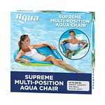 Aqua Deluxe Supreme Hex Pool Chair Lounge, Luxury Fabric, Suntanner Pool Chair Float, Adult Pool Float, Heavy Duty, Blue Fern