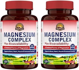 Vitalitown Magnesium Complex, 240 Capsules, Magnesium Glycinate, Malate, Taurate & Citrate, Chelated Forms, High Absorption, Bone, Heart, Muscle, Sleep & Digestion