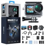 AKASO Brave 7 LE Action Camera with 64GB microSDXC Memory Card - 4K 20MP Touch Screen WiFi Sports Camera with Remote Control for Vlogging