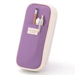 EASTHILL Polyester Big Capacity Pencil Case Large Pencil Pouch Stationery Pen Bag For Teen Girls, Purple