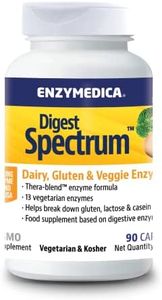 Enzymedica - Digest Spectrum, für eine gesunde Verdauung, angezeigt für mehrere Nahrungsmittelintoleranzen, visiert Gluten, Laktose, Casein und Phenole, vegan, 90 Kapseln