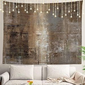 Shrahala Brown Abstract Art Wall Tapestry, Grey Acrylic Wall Hanging Large Tapestry Decoration Polyester Fiber White Hem Around for Dorm Room Bedroom 51.2 x 59.1 in