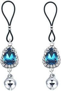 AOAODIMP Teardrop Nipple Ring Rhinestone Water Drop Faux Nipple Chain Noose Body Non Piercing Jewelry Heart Chokers Necklaces, one size, Rhinestone, glass crystal