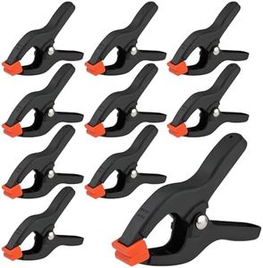 PONY 10-Piece Spring Clamp Set, 6-1/8" Nylon Spring Clamps with Adjustable Jaw Pads for Woodworking, Photography Backdrops and DIY Projects