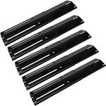 Hiorucet Heavy Duty Adjustable BBQ Heat Shields, Grill Heat Plates, Heat Tents, Burner Covers, Flame Tamers, Flavorizer Bars for Gas Grill, Extends from 11.75" to 21" L, Porcelain Steel, 5 Pack