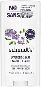 SCHMIDT'S Natural Deodorant Stick 75g, Lavender & Sage, 24 Hour Protection, Vegan & Cruelty Free