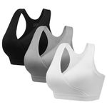 HBselect 3 Pcs Maternity Nursing Bra Sleep Nursing Bra with Additional Bra Extensions Breastfeeding and Sleep Without Wires for Nighttime Nursing and Sleeping Black Gray White L