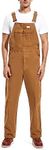 HISEA Men's Relaxed Fit Duck Bib Overall with Adjustable Straps and Convenient Tool Pockets Brown