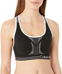 Calvin Klein Performance Women's Medium Impact Reversible Bra Top, Black/White, M