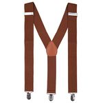 Trimming Shop Men's Suspender Braces - Heavy Duty Clip on Suspenders - Fully Adjustable and Elasticated - Fashion Accessory for Parties, Weddings, Casual, Formal Events