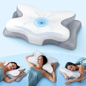 Effective Pain Relief Cervical Neck Pillow for Sleeping, Ergonomic Cooling Side Sleeper Pillow for Neck Support, Odorless Orthopedic Contour Memory Foam Pillows, Bed Pillow for Back Stomach Sleeper