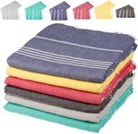 Towel Set 6 Pieces Variety - Classic Turkish Peshtemal Towel 100% Cotton 39 X 70 Stylish Bath Beach Spa and Fitness Towel