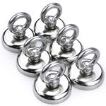 MIKEDE Strong Neodymium Fishing Magnets 6 Pack, 100 lbs(45KG) Pulling Force Rare Earth Magnet with Countersunk Hole Eyebolt Diameter 1.26 inch(32 mm) for Retrieving in River and Magnetic Fishing