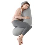 Pregnancy Pillow for Sleeping, J Shape Comfort Cooling Maternity & Body Pillow, Nursing, Support Full Body Pillow for Pregnant, Support Hips, Leg, Back for Pregnancy Pillow with Removable and Washable